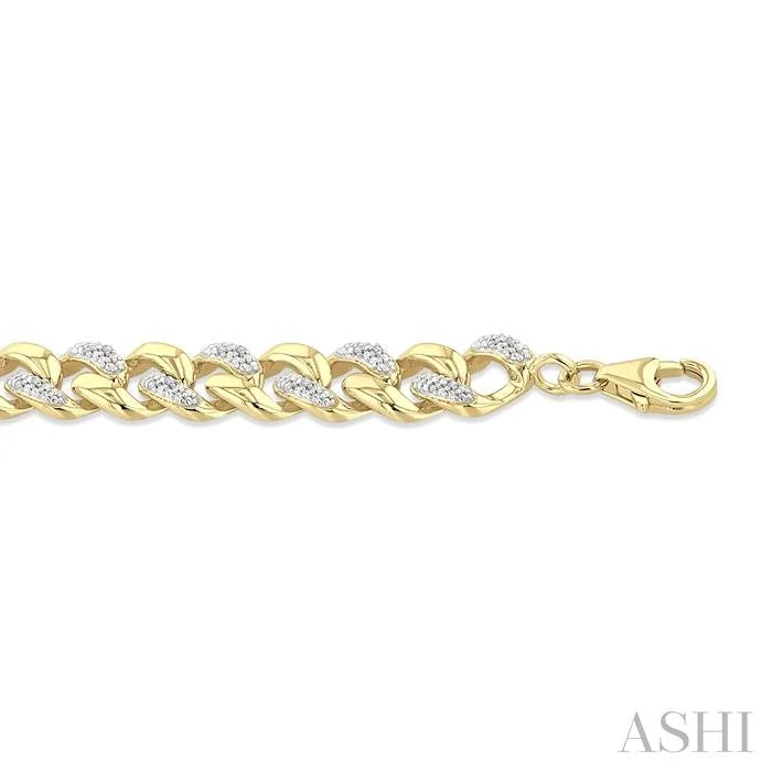 Gold Vermeil Bold Curb & Cuban Diamond Bracelet