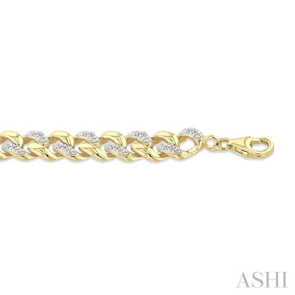 Gold Vermeil Bold Curb & Cuban Diamond Bracelet
