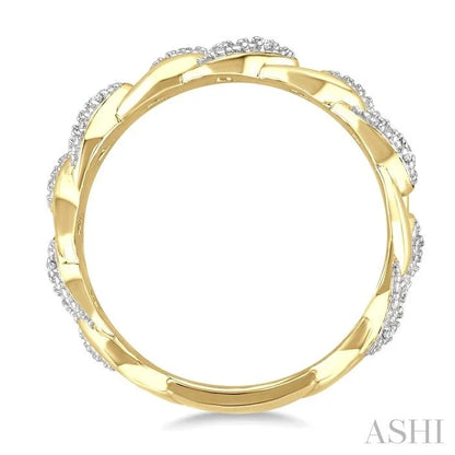 Gold Vermeil Bold Curb & Cuban Diamond Ring
