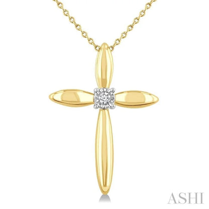 Gold Vermeil Cross Diamond Fashion Pendant