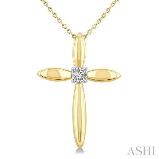 Gold Vermeil Cross Diamond Fashion Pendant