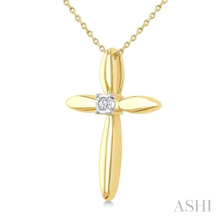 Gold Vermeil Cross Diamond Fashion Pendant