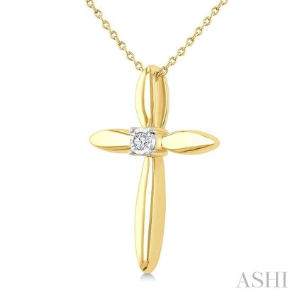 Gold Vermeil Cross Diamond Fashion Pendant