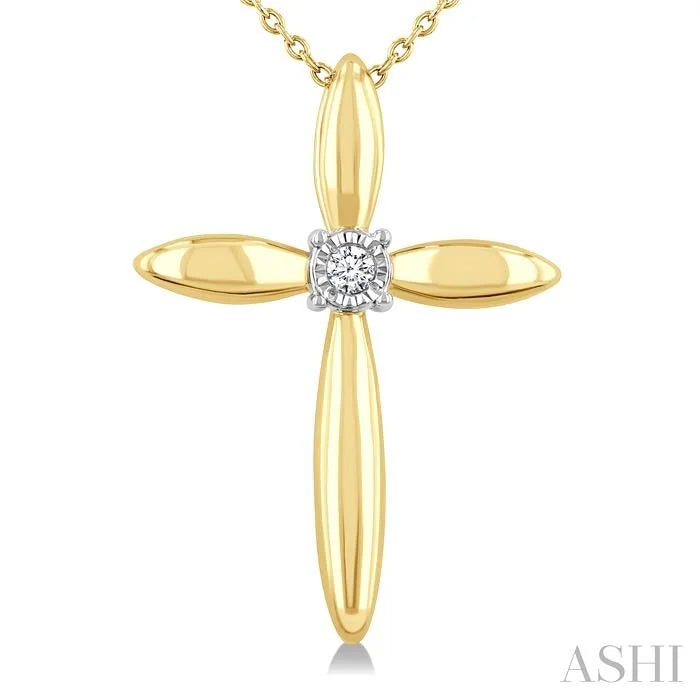 Gold Vermeil Cross Diamond Fashion Pendant