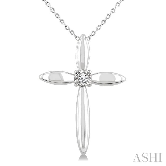 Silver Cross Diamond Fashion Pendant