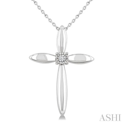Silver Cross Diamond Fashion Pendant