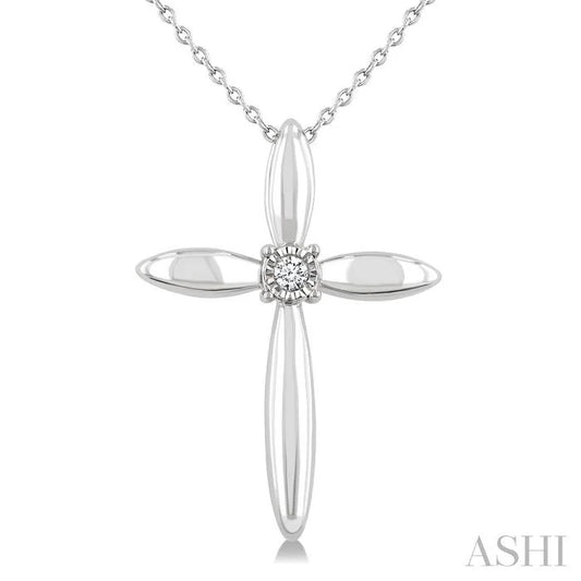 Silver Cross Diamond Fashion Pendant
