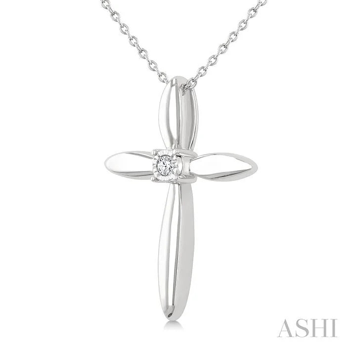 Silver Cross Diamond Fashion Pendant