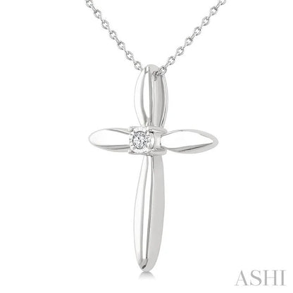 Silver Cross Diamond Fashion Pendant