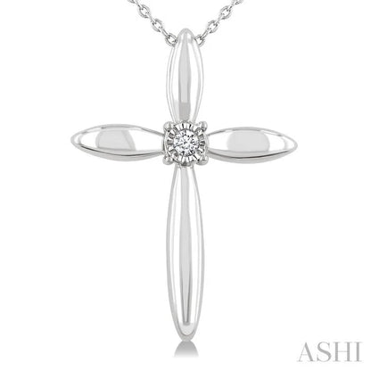 Silver Cross Diamond Fashion Pendant