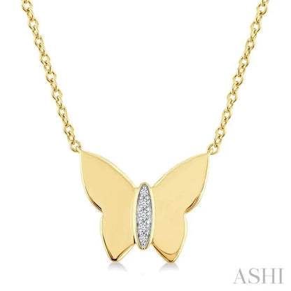 Gold Vermeil Butterfly Diamond Fashion Pendant