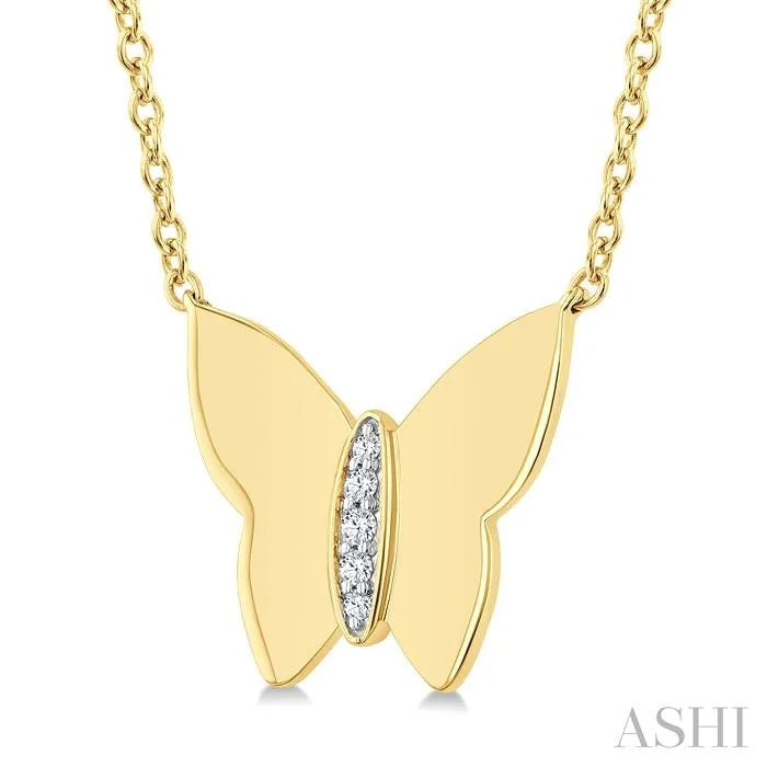 Gold Vermeil Butterfly Diamond Fashion Pendant