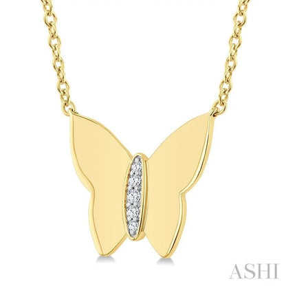 Gold Vermeil Butterfly Diamond Fashion Pendant