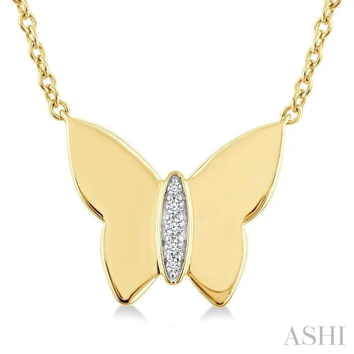 Gold Vermeil Butterfly Diamond Fashion Pendant