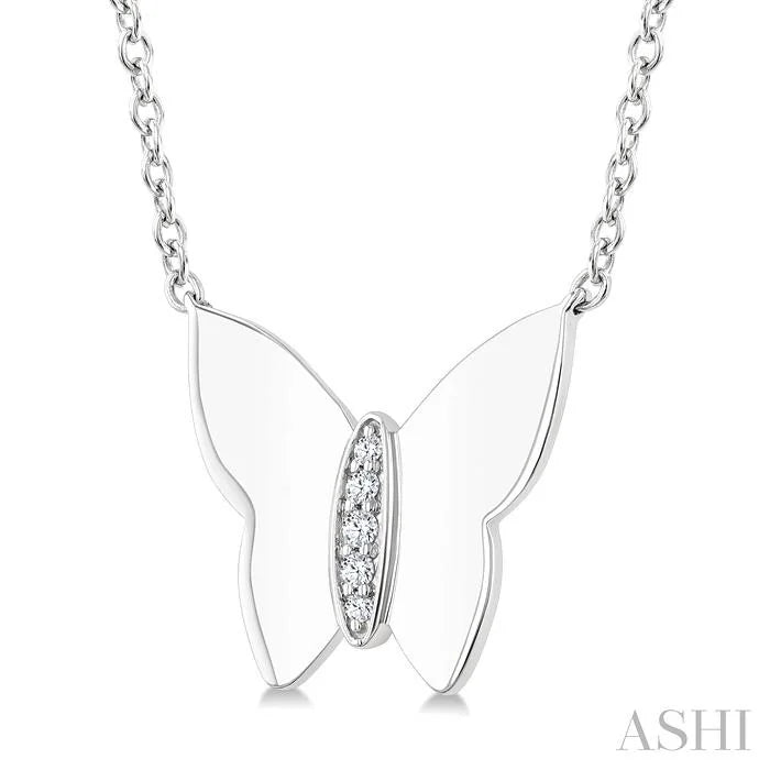 Silver Butterfly Diamond Fashion Pendant
