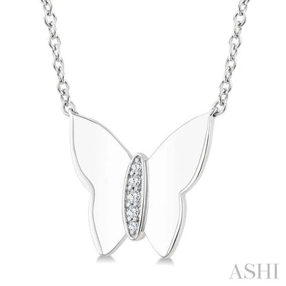 Silver Butterfly Diamond Fashion Pendant