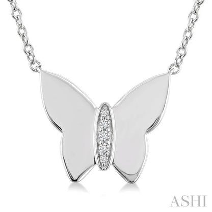 Silver Butterfly Diamond Fashion Pendant