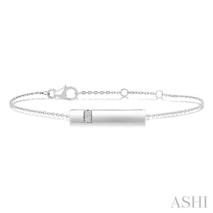Silver Bar Diamond Fashion Chain Bracelet