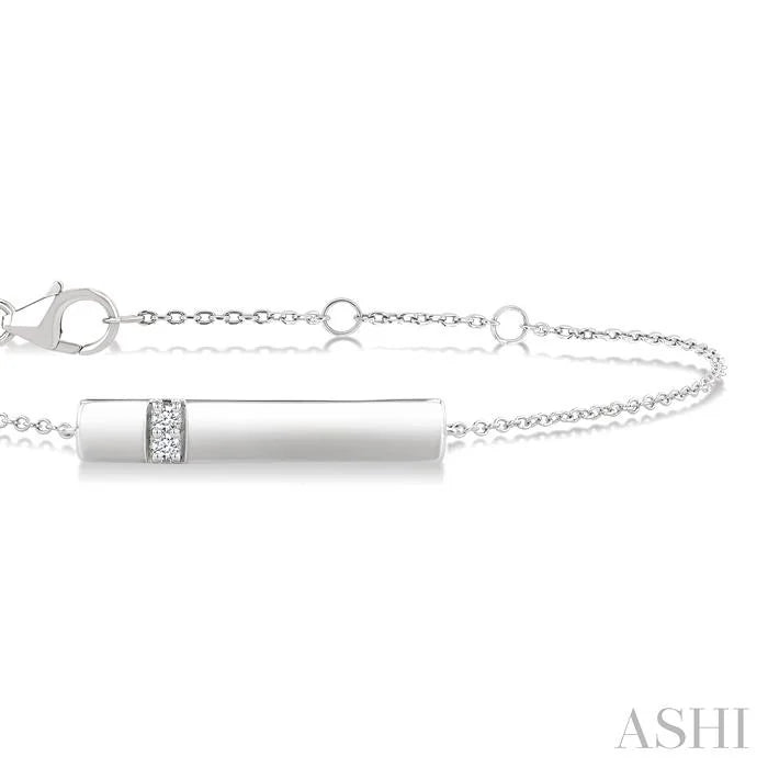 Silver Bar Diamond Fashion Chain Bracelet