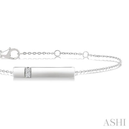 Silver Bar Diamond Fashion Chain Bracelet