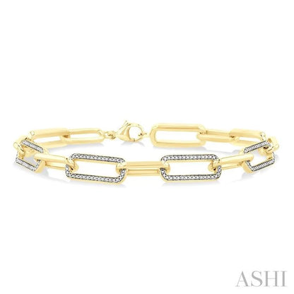 Gold Vermeil Bold Paperclip Diamond Fashion Bracelet