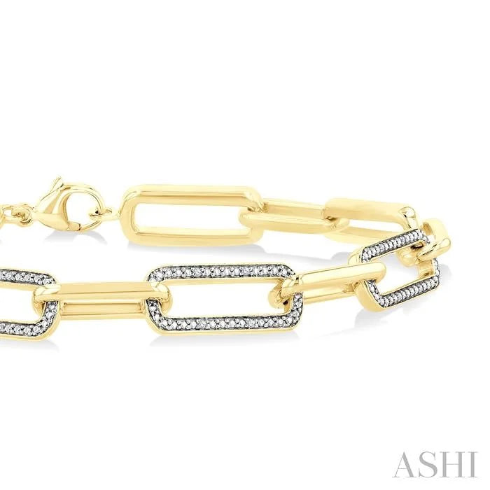 Gold Vermeil Bold Paperclip Diamond Fashion Bracelet