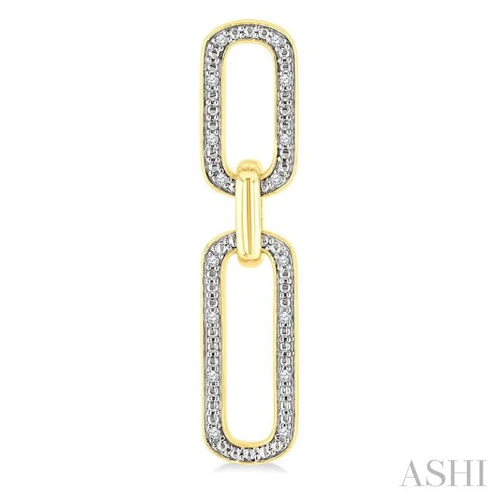 Gold Vermeil Bold Paperclip Diamond Fashion Earrings