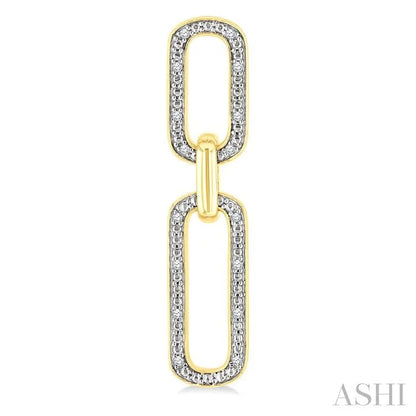 Gold Vermeil Bold Paperclip Diamond Fashion Earrings