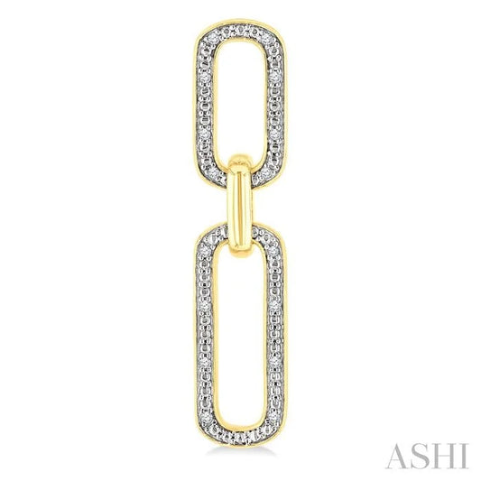 Gold Vermeil Bold Paperclip Diamond Fashion Earrings