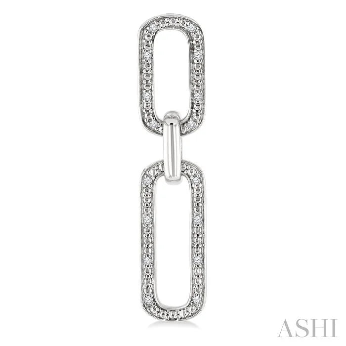 Silver Bold Paperclip Diamond Fashion Earrings