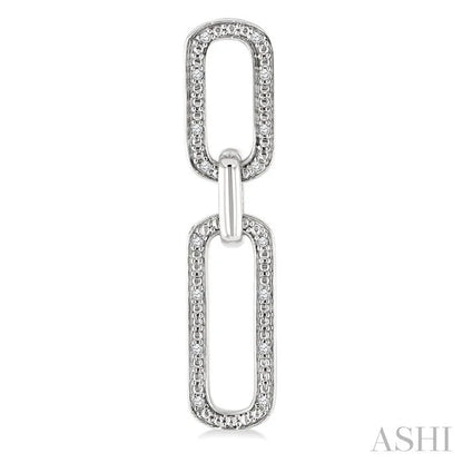 Silver Bold Paperclip Diamond Fashion Earrings
