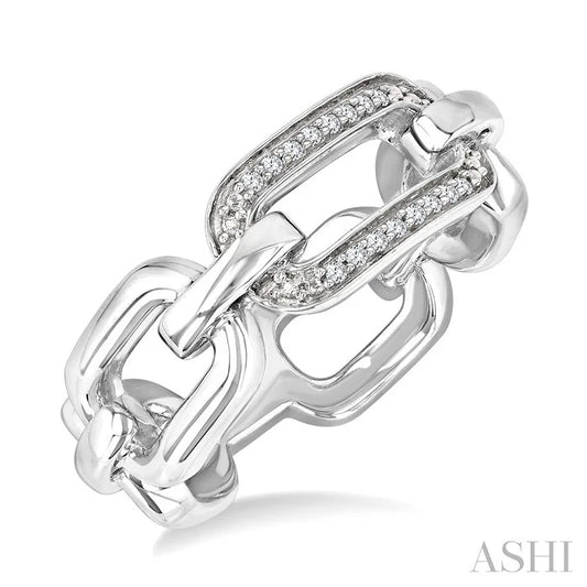 Silver Bold Paperclip Diamond Ring
