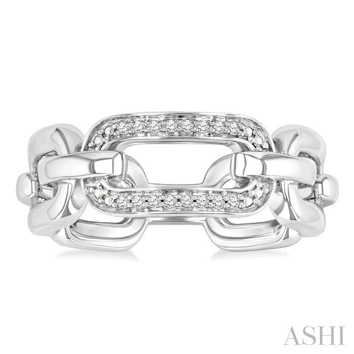 Silver Bold Paperclip Diamond Ring