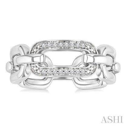 Silver Bold Paperclip Diamond Ring