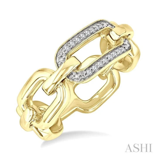 Gold Vermeil Bold Paperclip Diamond Ring