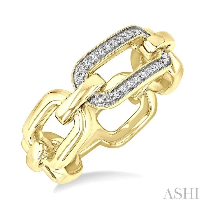 Gold Vermeil Bold Paperclip Diamond Ring