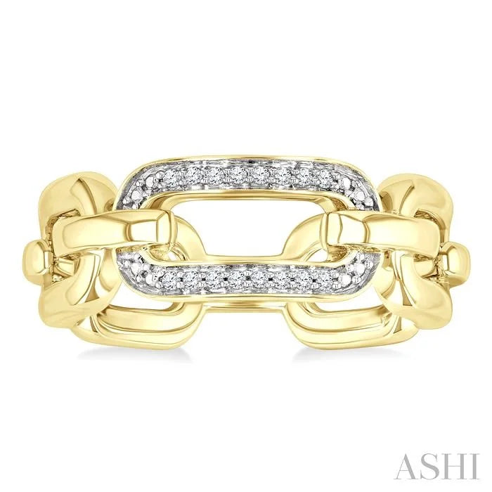 Gold Vermeil Bold Paperclip Diamond Ring