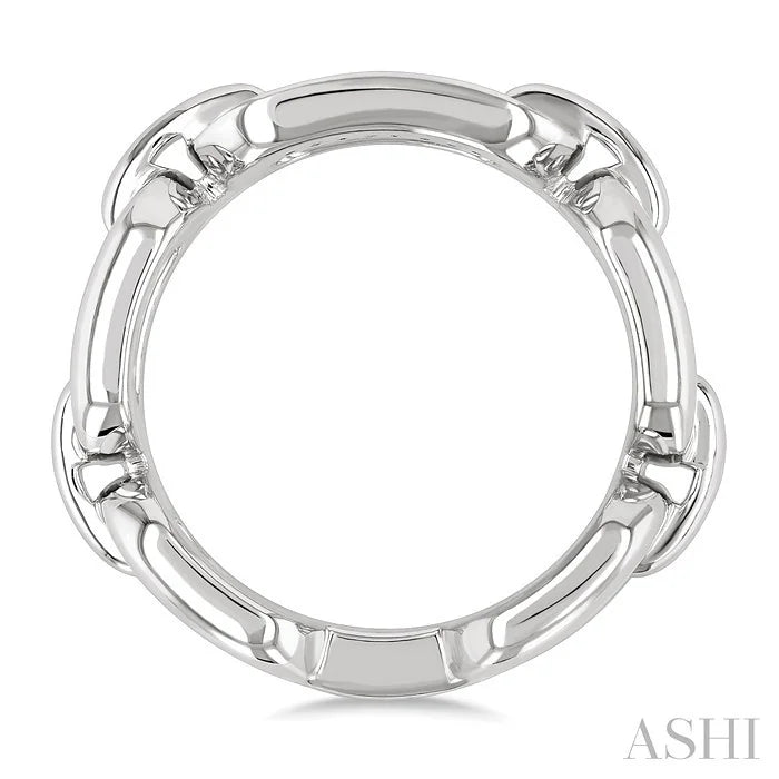 Silver Bold Paperclip Diamond Ring