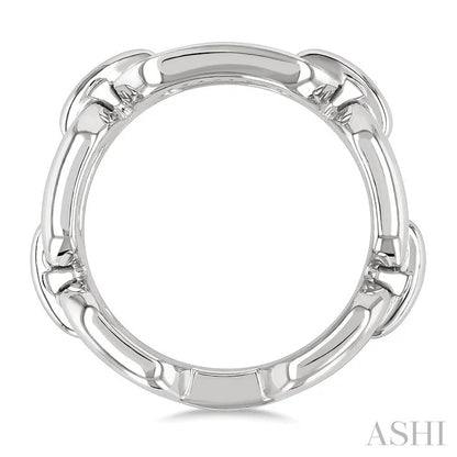 Silver Bold Paperclip Diamond Ring