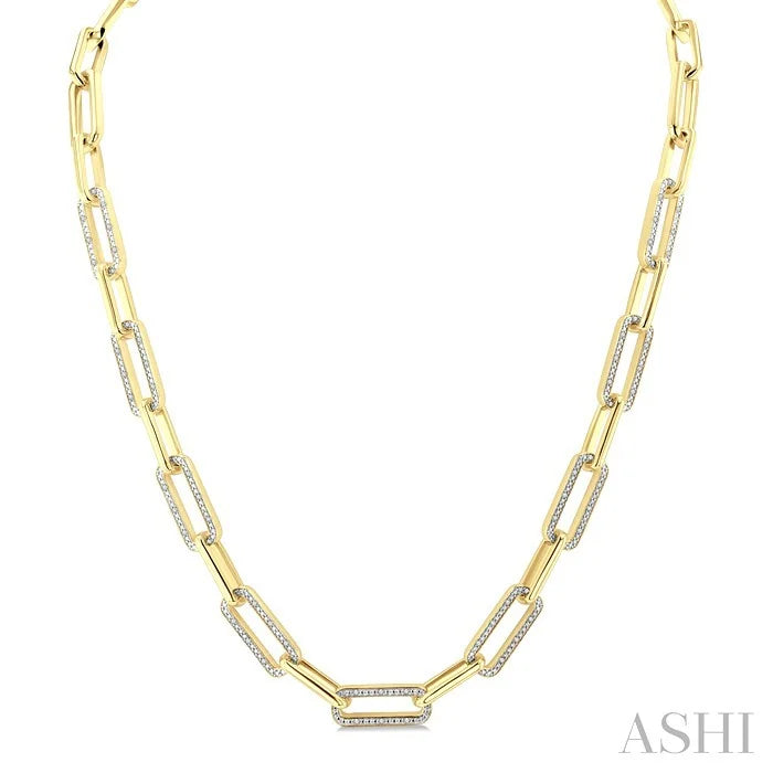 Gold Vermeil Bold Paperclip Diamond Necklace