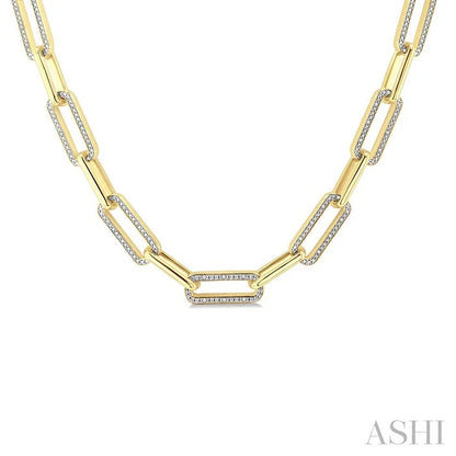 Gold Vermeil Bold Paperclip Diamond Necklace