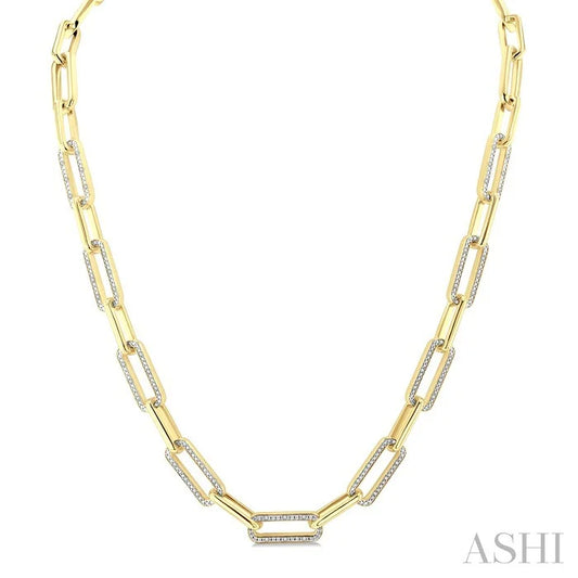 Gold Vermeil Bold Paperclip Diamond Necklace
