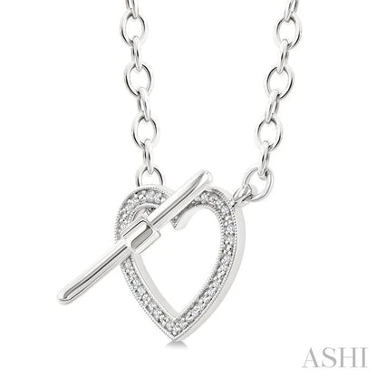 Silver Heart Toggle Diamond Fashion Necklace