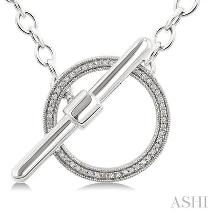 Silver Circle Toggle Diamond Fashion Necklace
