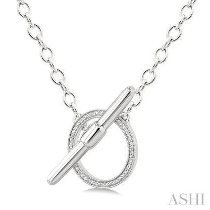 Silver Circle Toggle Diamond Fashion Necklace