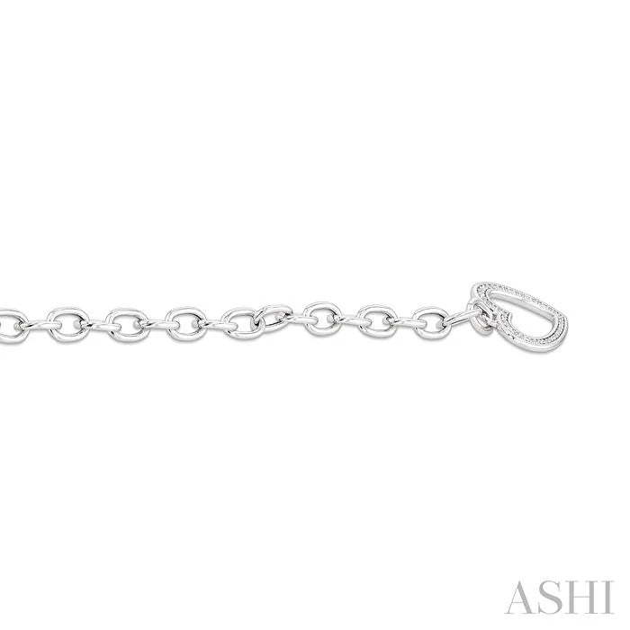 Silver Heart Toggle Diamond Fashion Bracelet