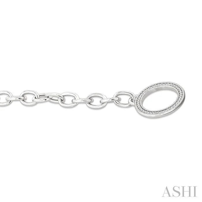 Silver Circle Toggle Diamond Fashion Bracelet