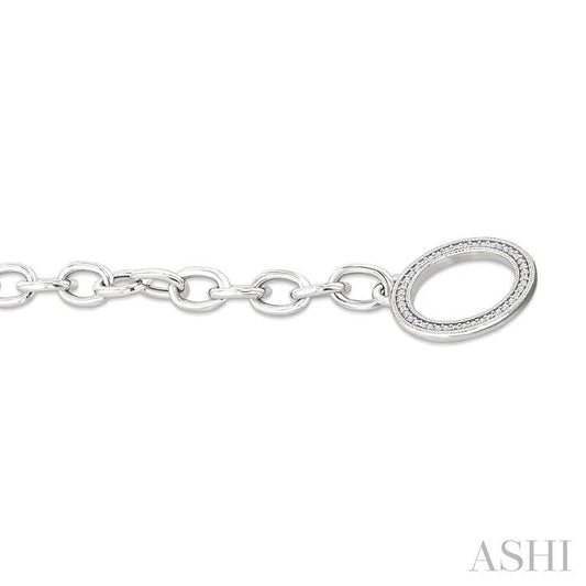Silver Circle Toggle Diamond Fashion Bracelet