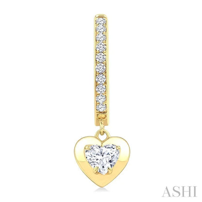 Heart Shape Diamond Huggie Fashion Earrings