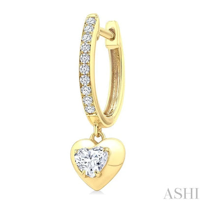 Heart Shape Diamond Huggie Fashion Earrings